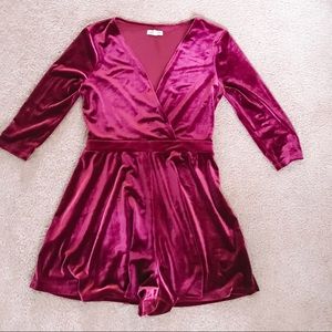 Silence and Noise by UO Purple Velvet Romper